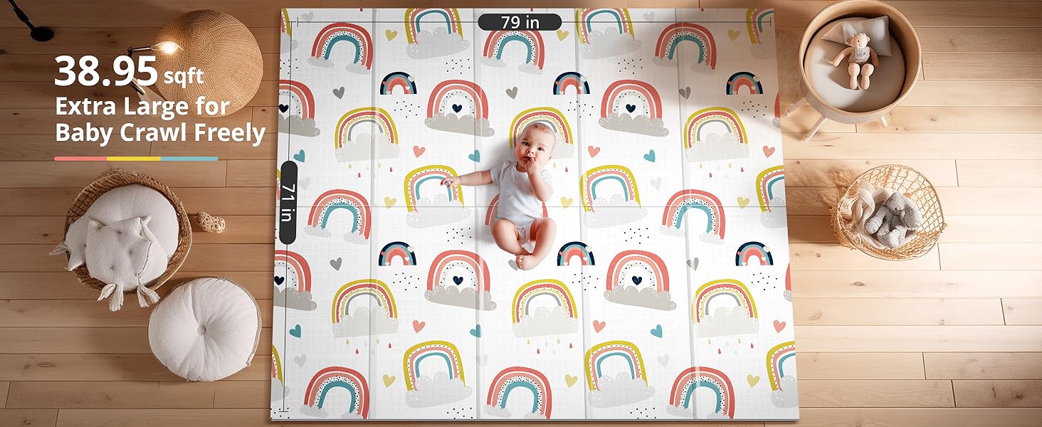 designer large foldable baby mat for stylish nurseries