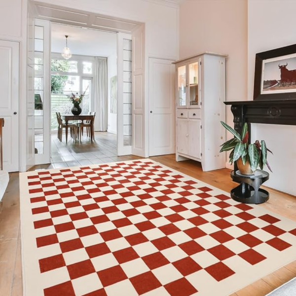 high quality checkered rug