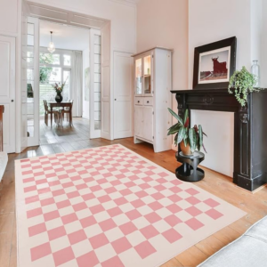 indoor checkered rug